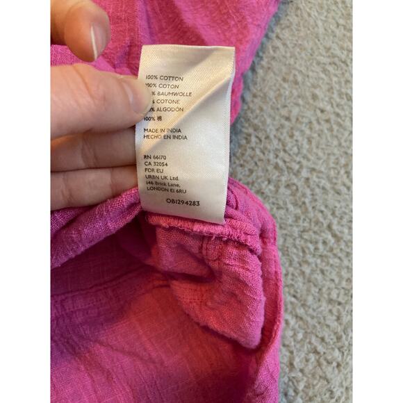 We The Free People Button Top Small Oversized Gauze Long Sleeve Boho Beach Pink - Picture 12 of 16